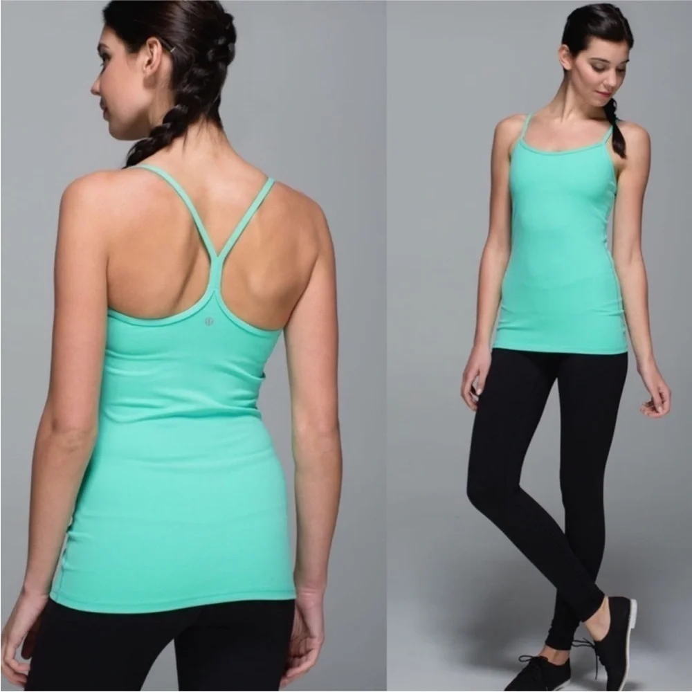 Lululemon- Teal Power Y Activewear Workout Tank Top